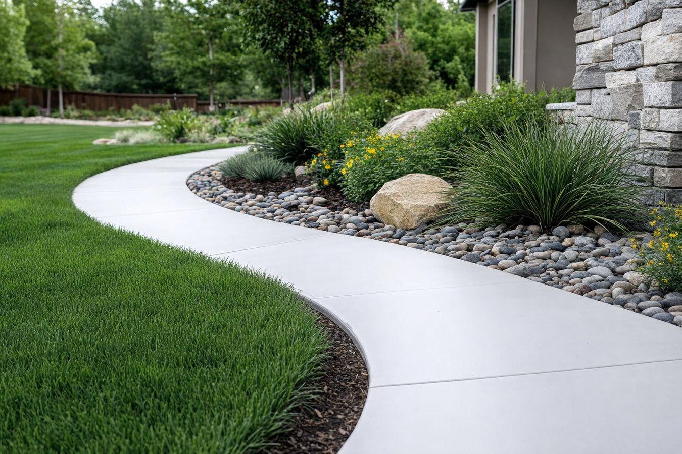 Concrete sidewalk building in Newton, MA